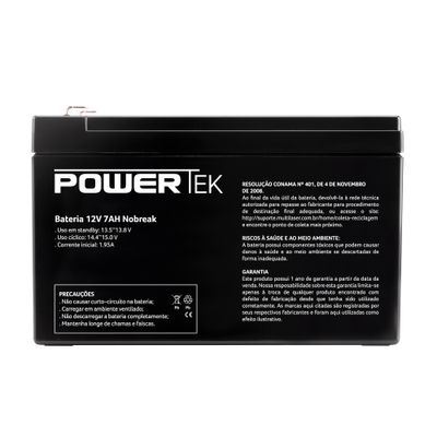 Bateria Powertek 12V 7Ah Para Nobreak - EN0130