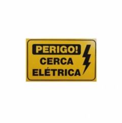 Placa de advertência para cerca elétrica