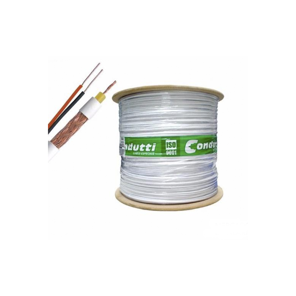 Cabo coaxial RF 4mm + 2 fios X 26AWG 500m